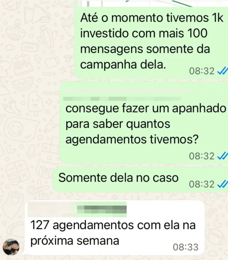 Agendamentos qualificados por menos de R$ 8,00.
